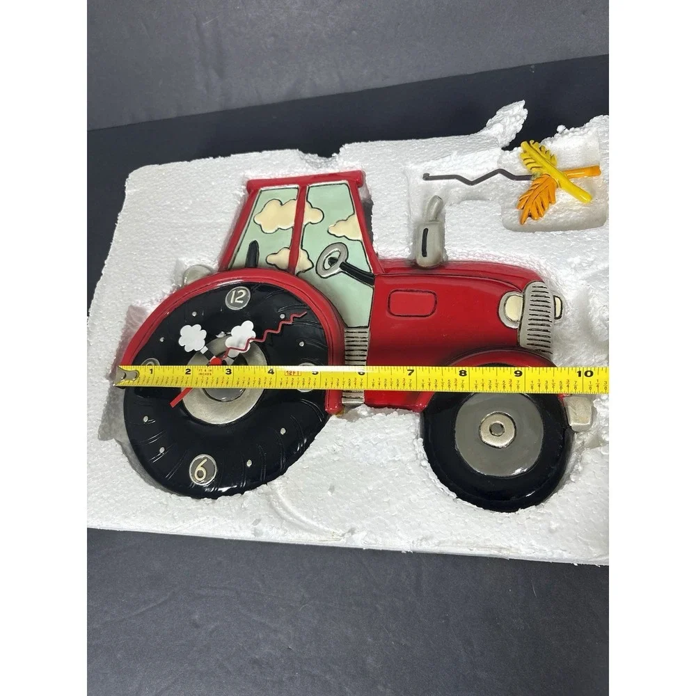 Allen Designs Tractor Time P1756 Red Tractor Pendulum Wall Clock Farm Decor
